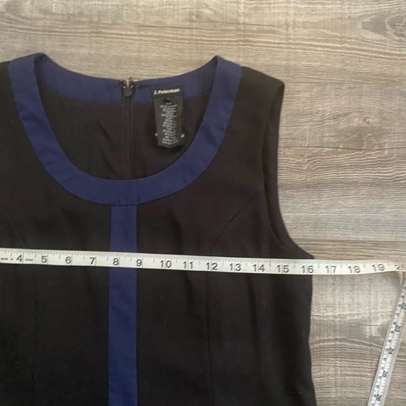 J. Peterman LC Mod T-Neck Black Navy Sheath Dress - Picture 6 of 7